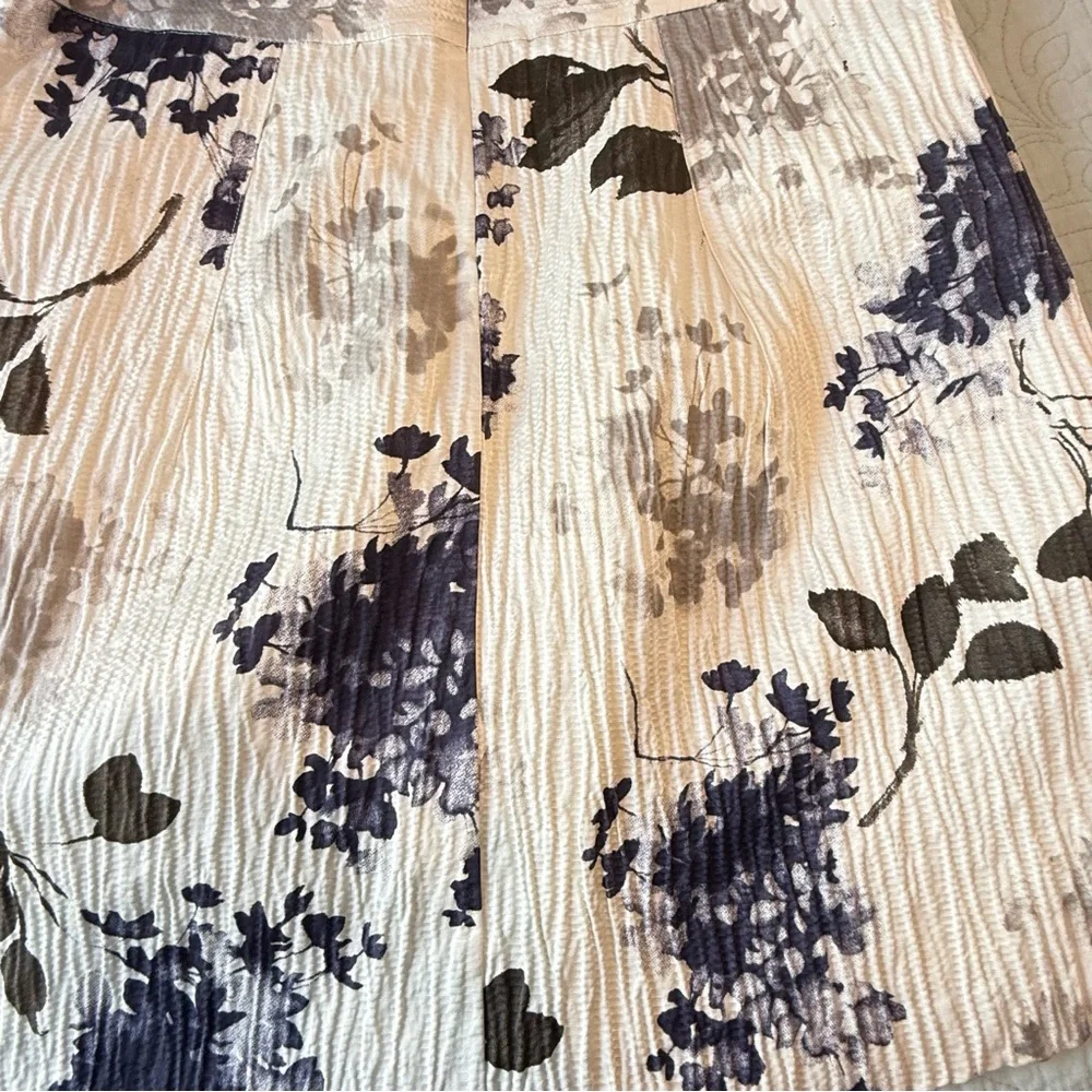 Teri Jon‎ Belted Mini Skirt Floral Size 8 Textured Fabric Above Knee Business